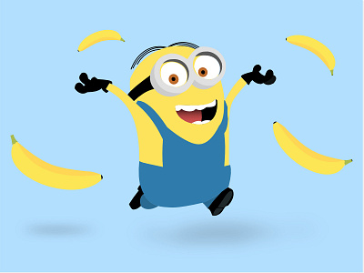 Minion - I love bananas experimenting illustration