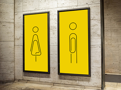 Paper clip toilets signs design female icon icons line logo male office office design outline paper clip public room sign symbol toilet toilets vector
