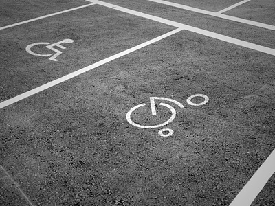 Disabled icon on a parking space