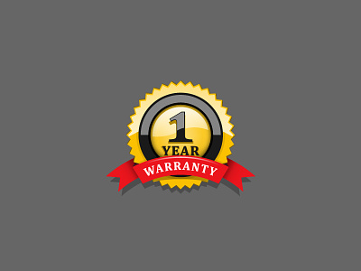 One Year Warranty icon label tag vector warranty