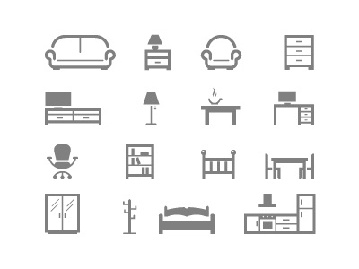 Furniture furniture icon indoors symbol vector