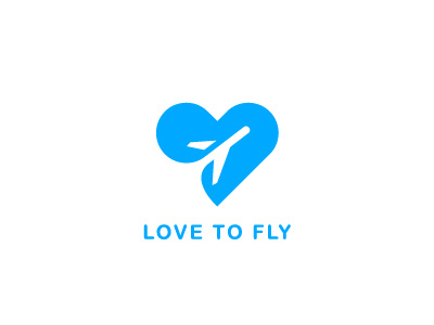 Love To Fly logo, inverse