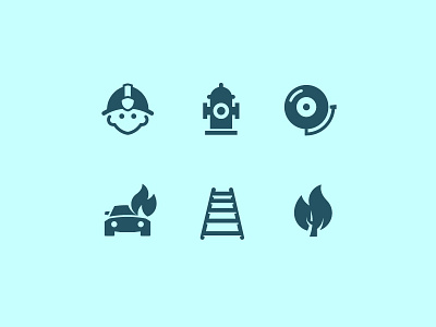 Fire department icons burning car danger department fire firefighter icon leader man vector