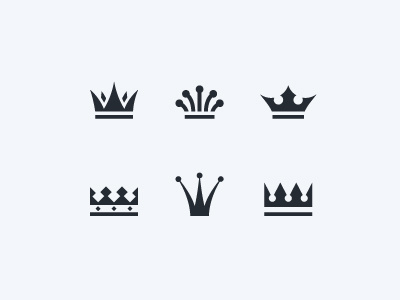 Crown icons crown emperor headwear icon king princess quin royal vector