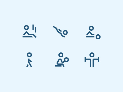 Activity line icons activity diving fitness gym line massage people sauna sport steam vector walking