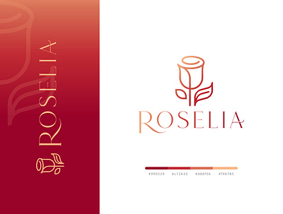 Roselia beauty logo branding custom logo feminine logo floral logo flower logo logo design logo for sale makeup logo minimalist logo perfume logo rose rose logo sale