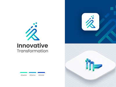 Innovative Transformation abstract logo app icon branding digital logo innovation logo it lettermark it logo logo design minimal logo modern logo tech logo