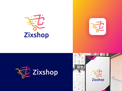 Zixshop e-commerce logo design