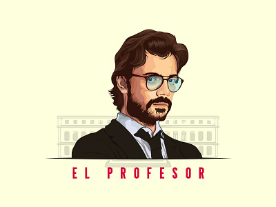 El Profesor.. character illustration characterdesign el profesor illustraion la casa de papel money heist vector art vector drawing vector illustration vector portrait