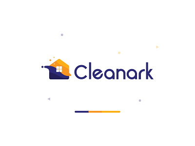 Cleanark clean logo cleaning colorful logo flat logo home care home cleaning house logo minimalist logo