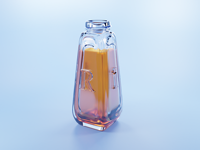 Bottle of juce 3d 3d art ad advertising bottle branding design glass illustration juice render