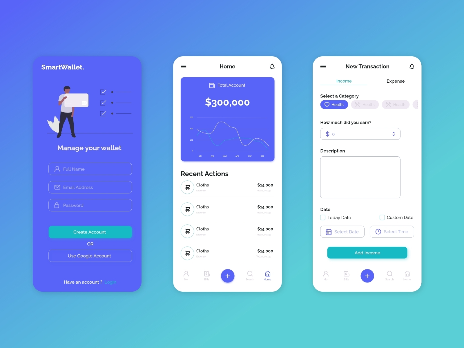 SmartWallet App by Aref Eghbali on Dribbble