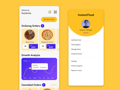 Food Delivery Managing App UI app figma uidesign uiux ux webdesign