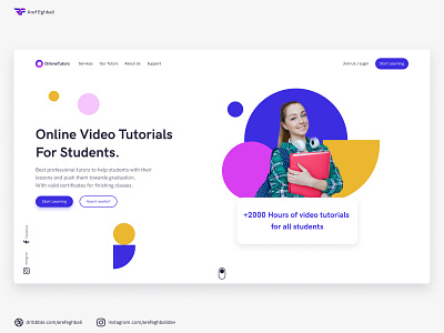 OnlineTutors adobexd figma landing page uiux ux webdesign