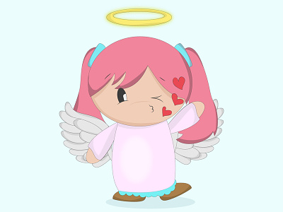 Sending love! angel cartoon character children illustration cute design hearts illustration illustrator love mexican romance valentines day vector