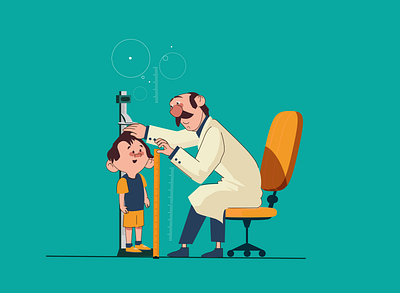 Pediatrician doctor boy charachter design character design doctor illustration illustrator man measure motiongraphics pediatrician vector