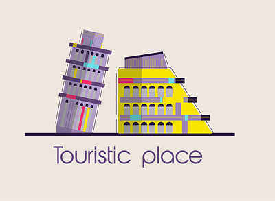 Touristic Places beza tower design illustration motion graphics motiongraphics roma vector