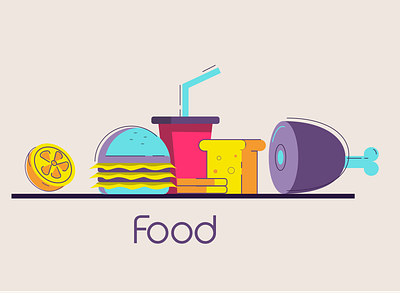 Food burger cheese design drink food illustration lemon meat motiongraphics vector