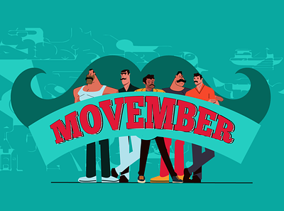 Movember andrology charcters illustration illustrator men motiongraphics movember vector