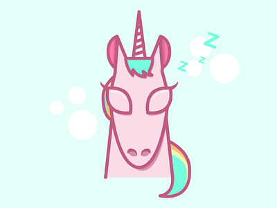 Sleeping Unicorn design graphic design illustration minimal rainbow sleeping unicorn vector