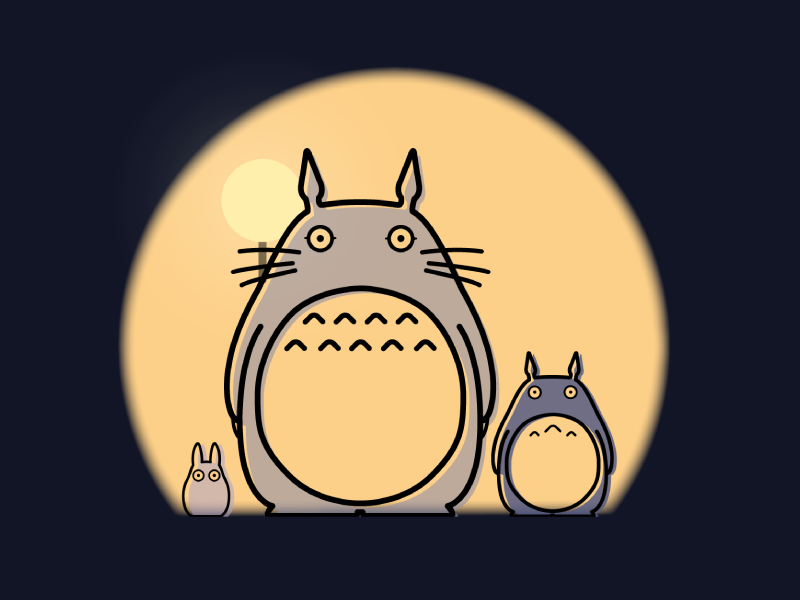 Totoro at night by HP Creative Design on Dribbble