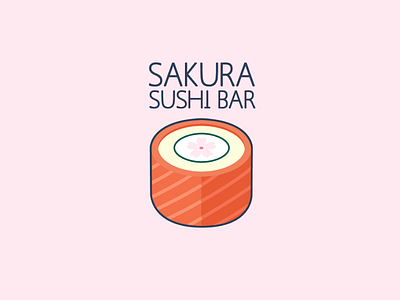Sakura Sushi bar logo design graphic design illustration logo design logotype typography