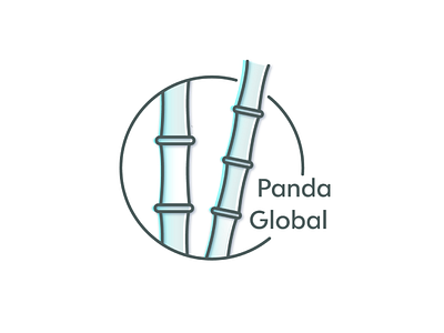 Panda Global bamboo design graphic design illustration logo design logotype minimal panda typography vector