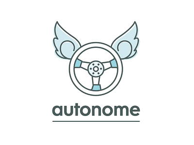 Autonome autonome design graphic design illustration logo design logotype minimal self driving car steering wheel typography
