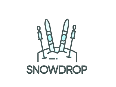 Snowdrop design graphic design illustration logo design logotype ski ski slope typography winter winter sport