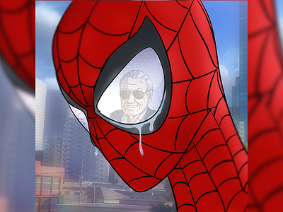 Stan Lee Tribute ft.Spiderman art captain america illustration illustration art ironman marvel marvelcomics spiderman stan lee stanlee tribute vector vectorart