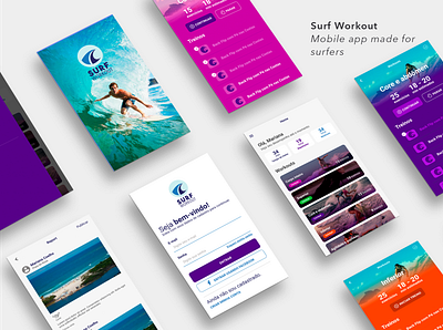 Surf Workout Mobile App app design mobile product design ui ux