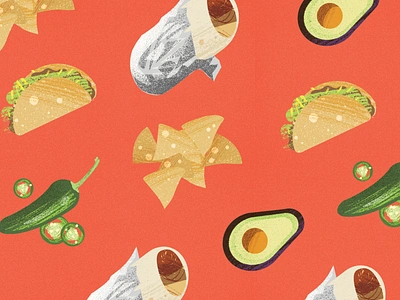 I'm hungry avacado branding burrito design food illustration mexican food mexican restaurant pattern texture vector