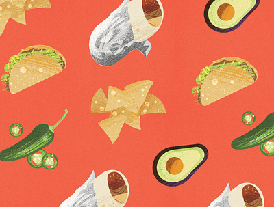 I'm hungry avacado branding burrito design food illustration mexican food mexican restaurant pattern texture vector