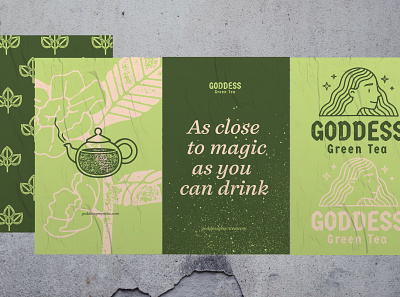 Green Tea branding collage design icon illustration logo matcha pattern texture vector