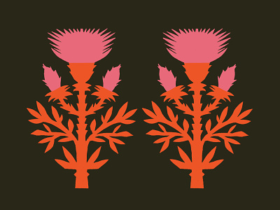 Thistles design illustration papercut pattern plant thistle vector