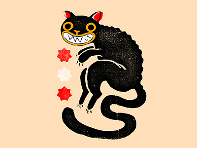 black cat cat design illustration texture