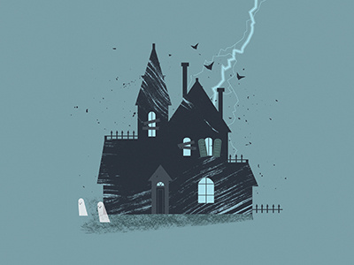Haunted House design illustration texture