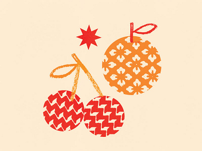 Orange & Cherry design illustration pattern texture