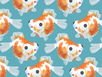 Goldfish pattern design goldfish illustration pattern texture vector