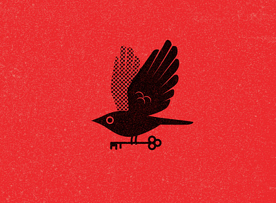 Birb bird branding design halftone illustration key logo pattern texture vector vintage