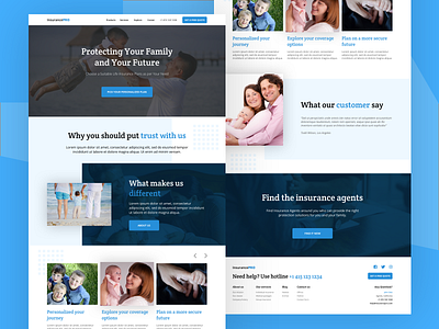 Insurance - Landing Page blue clean company concept design insurance landing page mobile ui ux web website