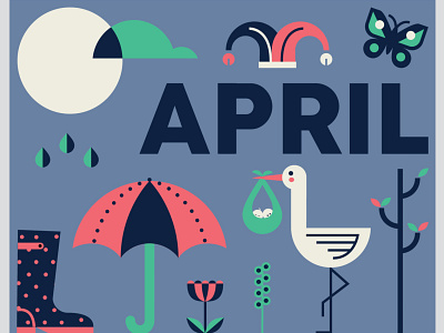 2020cal APRIL april calendar design design for good graphic design illustration spring