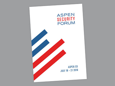 Aspen Security Forum 2018 event branding program cover security stripes