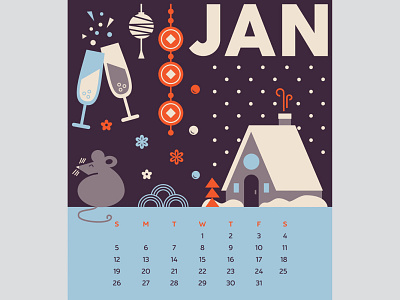 2020cal JAN calendar design graphic design illustration january