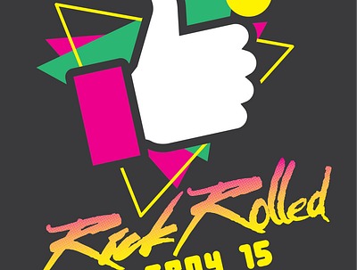 FBNY Rick Rolled - 15th Floor opening 80s design illustraion shirtdesign