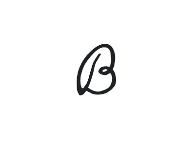 B b brand calligraphy logo
