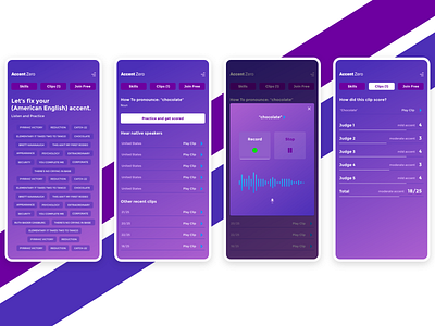 Language Learning App android ui color colorful design design app gradiant ios app design mobile app purple ui ui ux user interaction