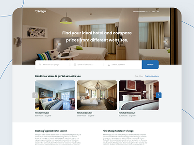 trivago - Web Redesign booking clear design hotel hotel booking landing page redesign trivago ui ux vector web