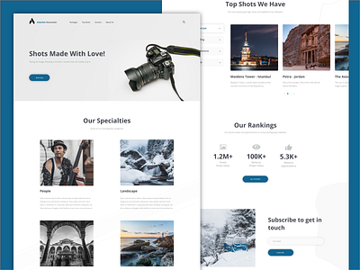 Photographer Website clear design landing page photographer ui ux web