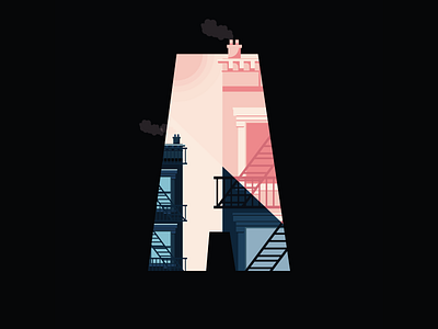 36 Days Of Type- A 36daysoftype 36daysoftype07 apartment apartmentblock cityliving design digital graphicdesign illustration industrial typography vector